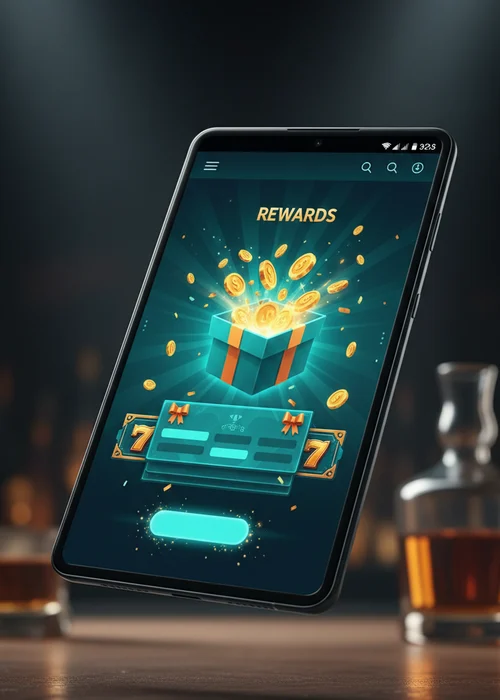 Spieler entdeckt lukrative Bonusangebote auf der Startseite von Oskar Spin Casino mit Freispiel-Symbolen und Bonusgeld
